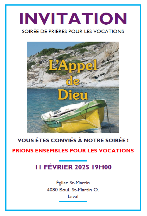 Affiche - Soirée de prière pour les vocations