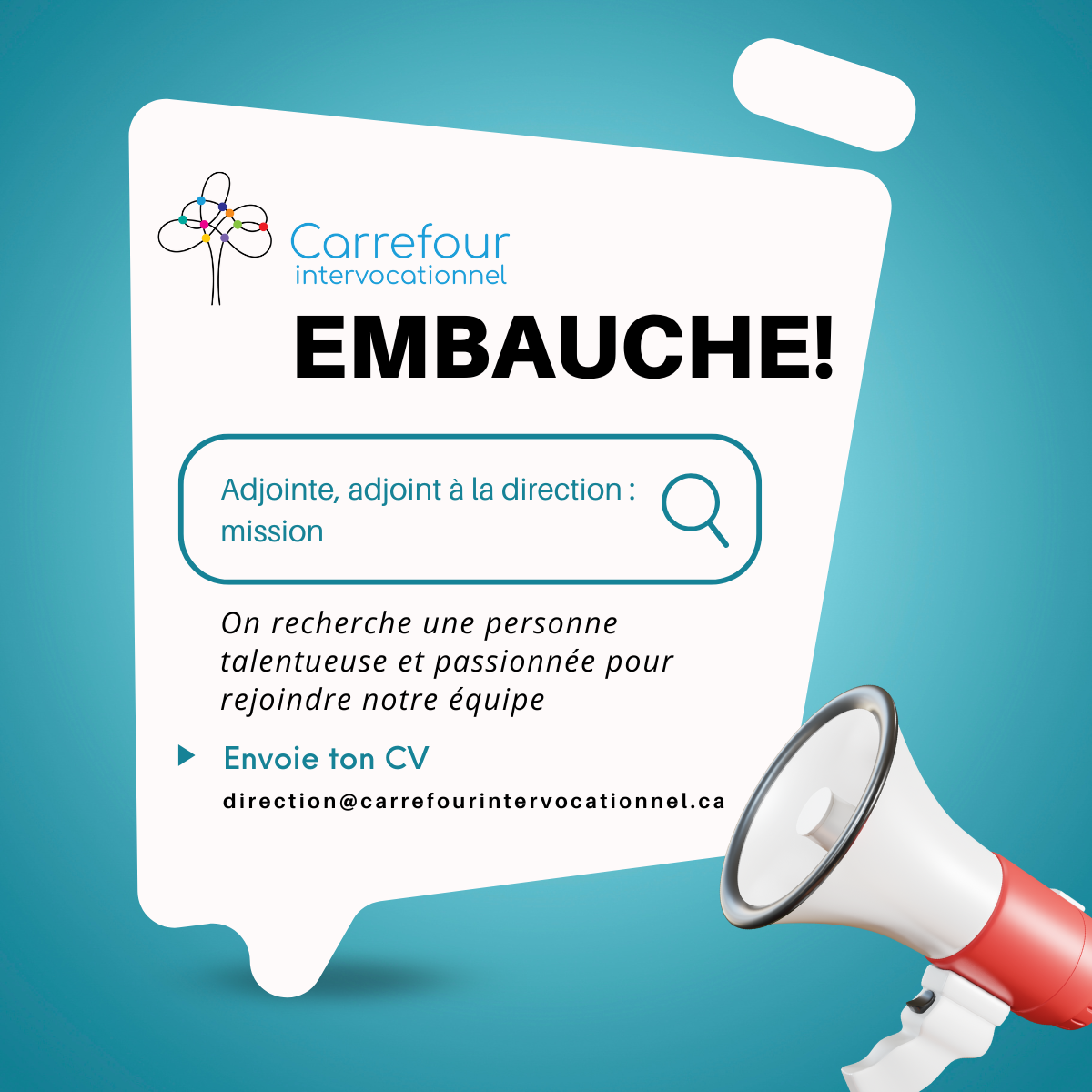 Offre d'emploi : adjoint.e à la direction - mission