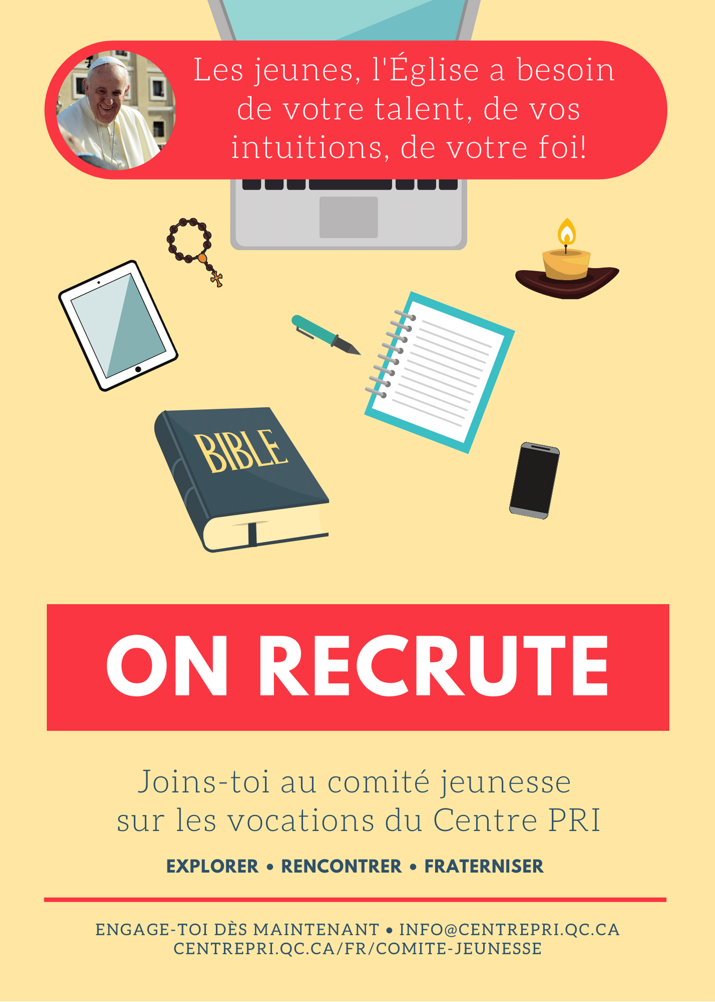 On recrute! Joins-toi au comité jeunesse sur les vocations du Centre PRI