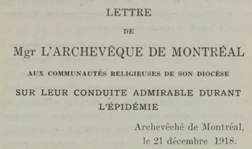 Les communautés religieuses de Montréal très actives durant la pandémie de 1918