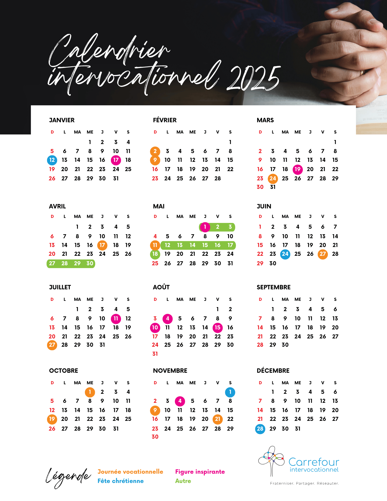 Commander votre calendrier intervocationnel 2025 dès maintenant